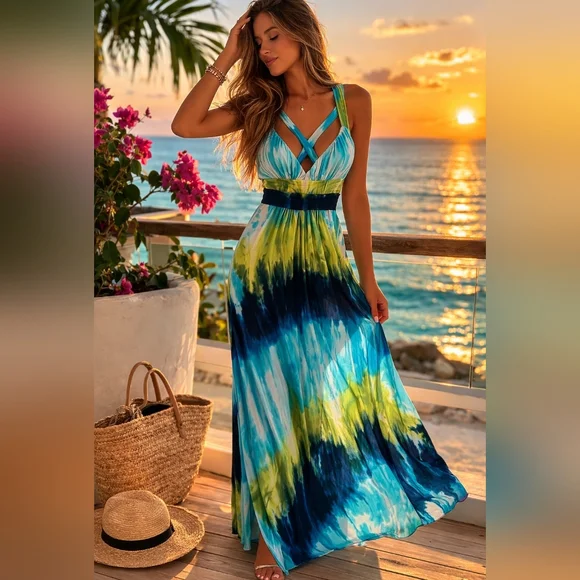 Be Darling Multicolor Maxi Dress. - Picture 1 of 9